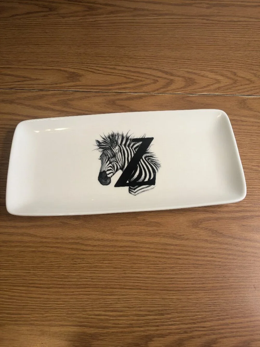Williams Sonoma Z Zig Zag Zebra Ceramic Pottery dish Rory Sobner 13